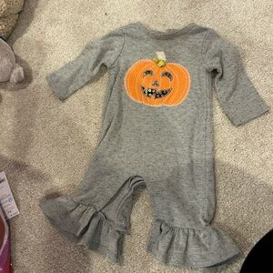 Mudpie Pumpkin bodysuit 0-3M